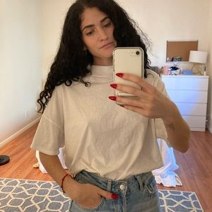 White Free People high neck t-shirt